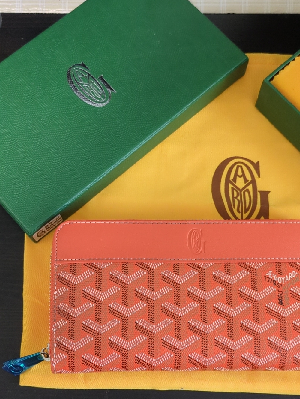 Orange and White Zip Wallet
